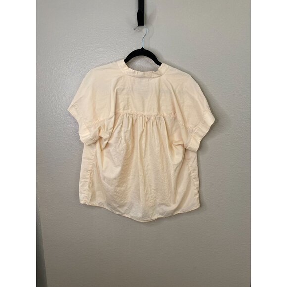 Universal Thread Womens Blouse M Peach 100% Cotton Short Sleeve Oversized - Picture 5 of 6